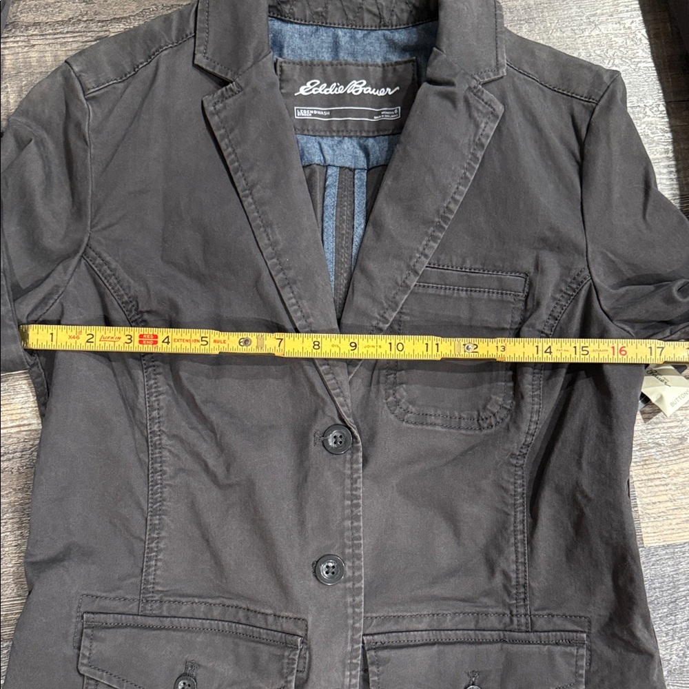 Eddie Bauer Women's Charcoal Legend Wash Blazer Utility Jacket. NWT. Size 6 - Picture 5 of 7